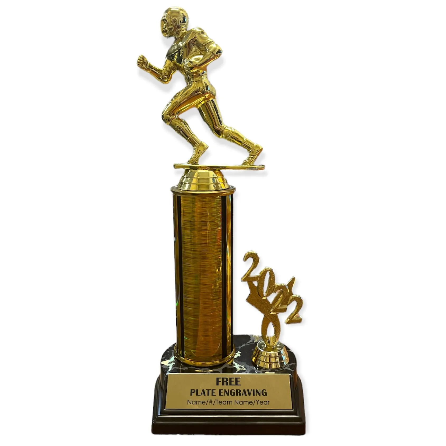 Football Trophy - Colored Column w/ Year
