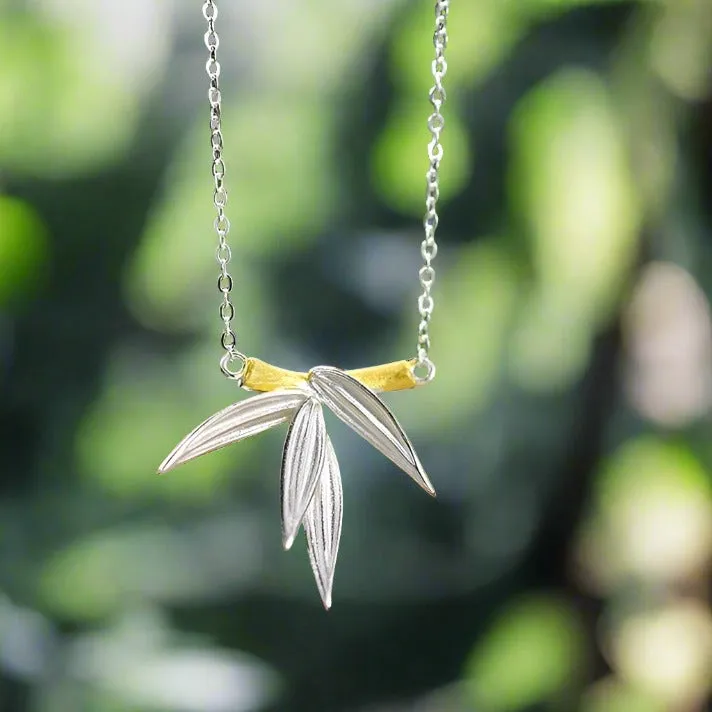 Fresh Bamboo Leaves Necklace