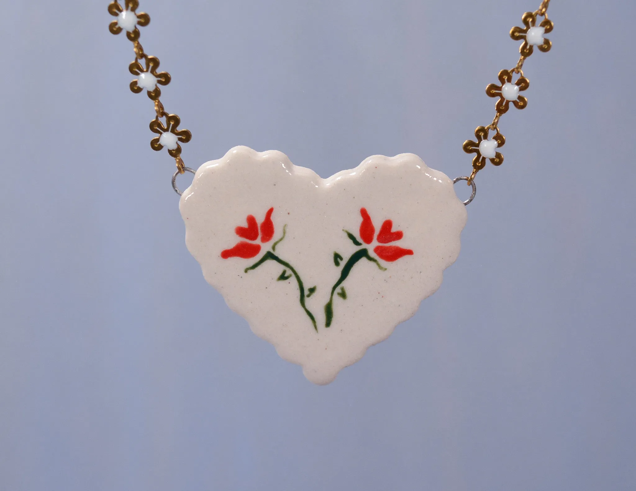 Fresh Flowers Heart Necklace