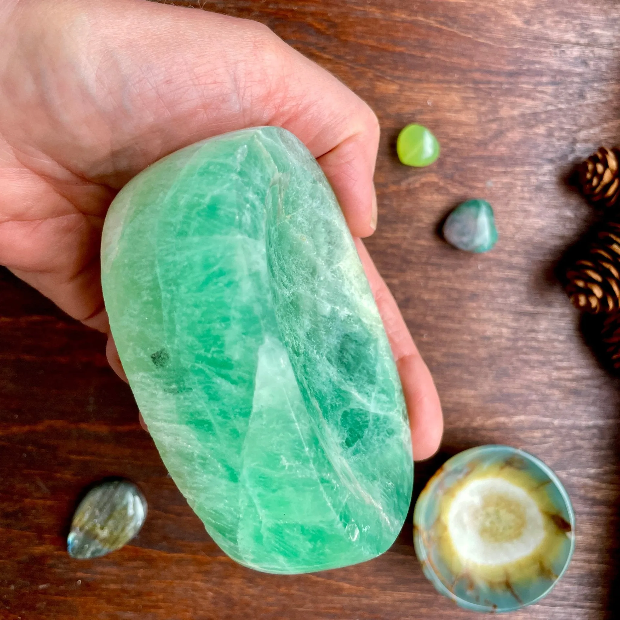 Fresh Green Fluorite dish