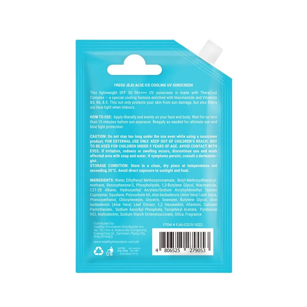 Fresh Skinlab Jeju Aloe Ice 3in1 Niacinamide Cooling UV Sunscreen 10mL