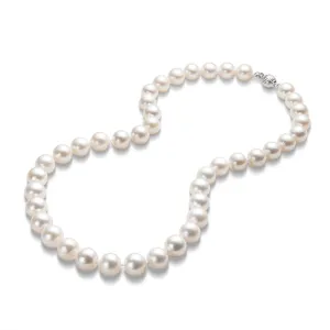 Freshwater Cultured White Pearl Necklace Ball Shaped Buckle