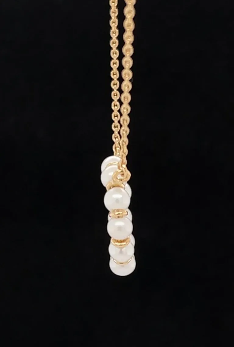Freshwater Pearl and 14K Yellow Gold "Circle" Necklace