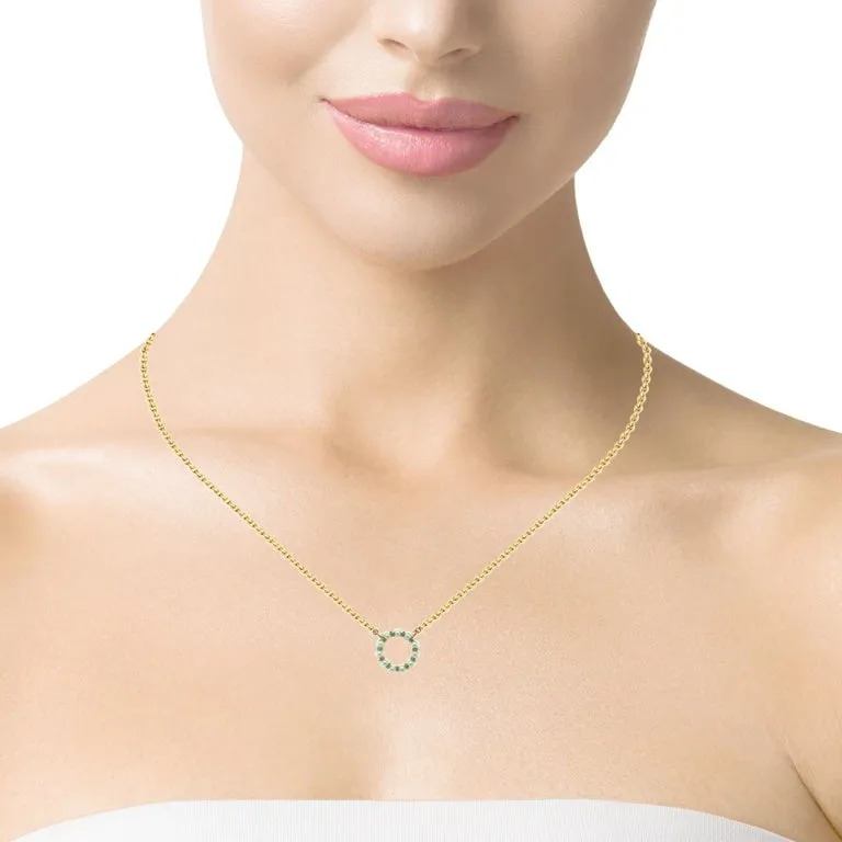 Freshwater Pearl and 14K Yellow Gold "Circle" Necklace