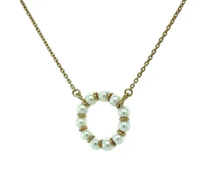 Freshwater Pearl and 14K Yellow Gold "Circle" Necklace