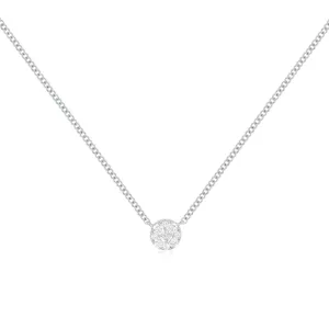 Full Cut Diamond Disc Choker Necklace