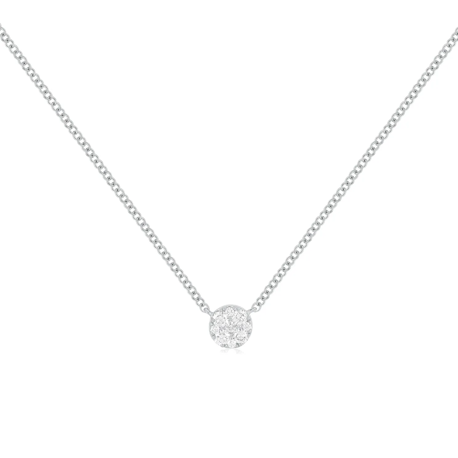 Full Cut Diamond Disc Choker Necklace