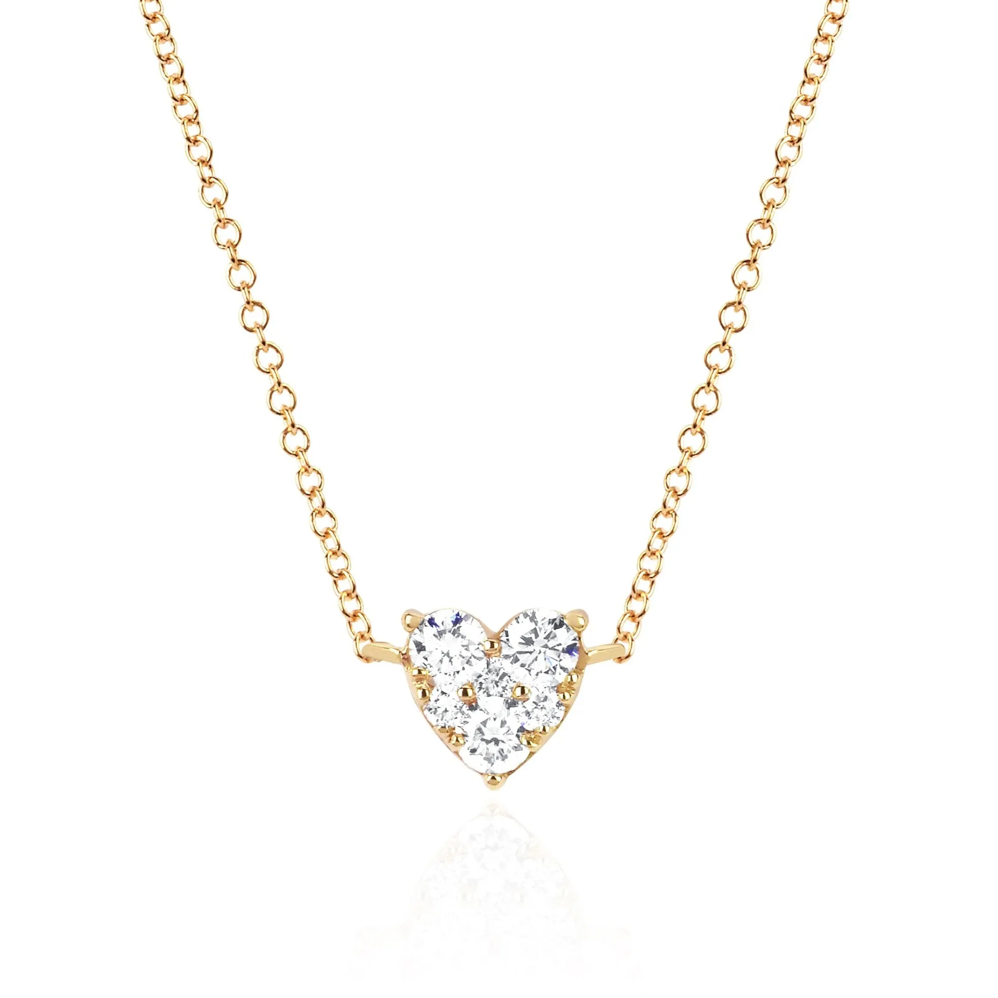 Full Cut Diamond Heart Choker Necklace
