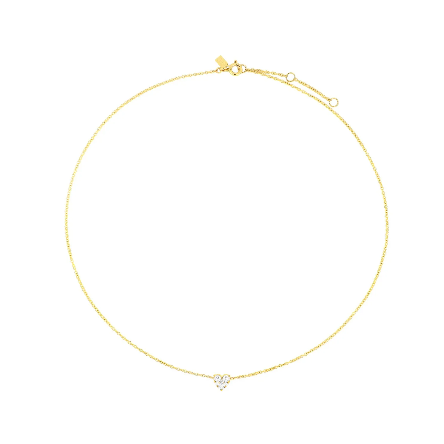 Full Cut Diamond Heart Choker Necklace