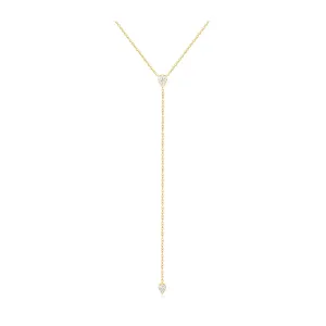 Full Cut Diamond Teardrop Lariat Necklace