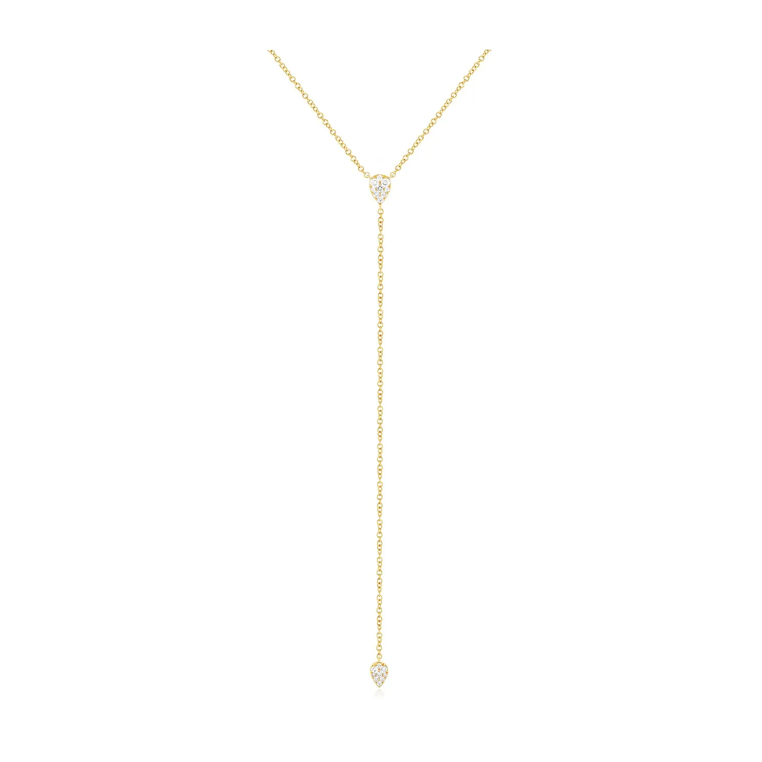 Full Cut Diamond Teardrop Lariat Necklace
