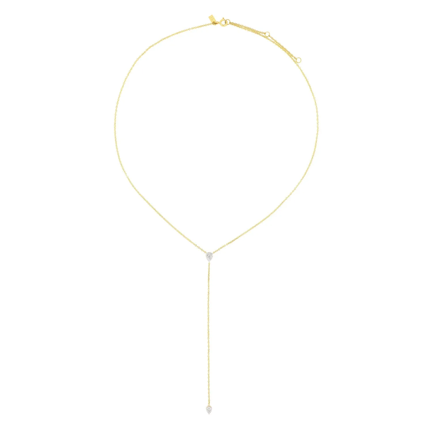 Full Cut Diamond Teardrop Lariat Necklace