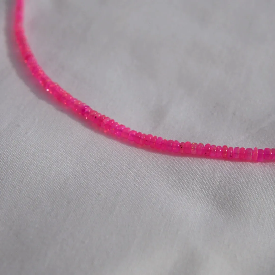 Full Neon Pink Opal Necklace