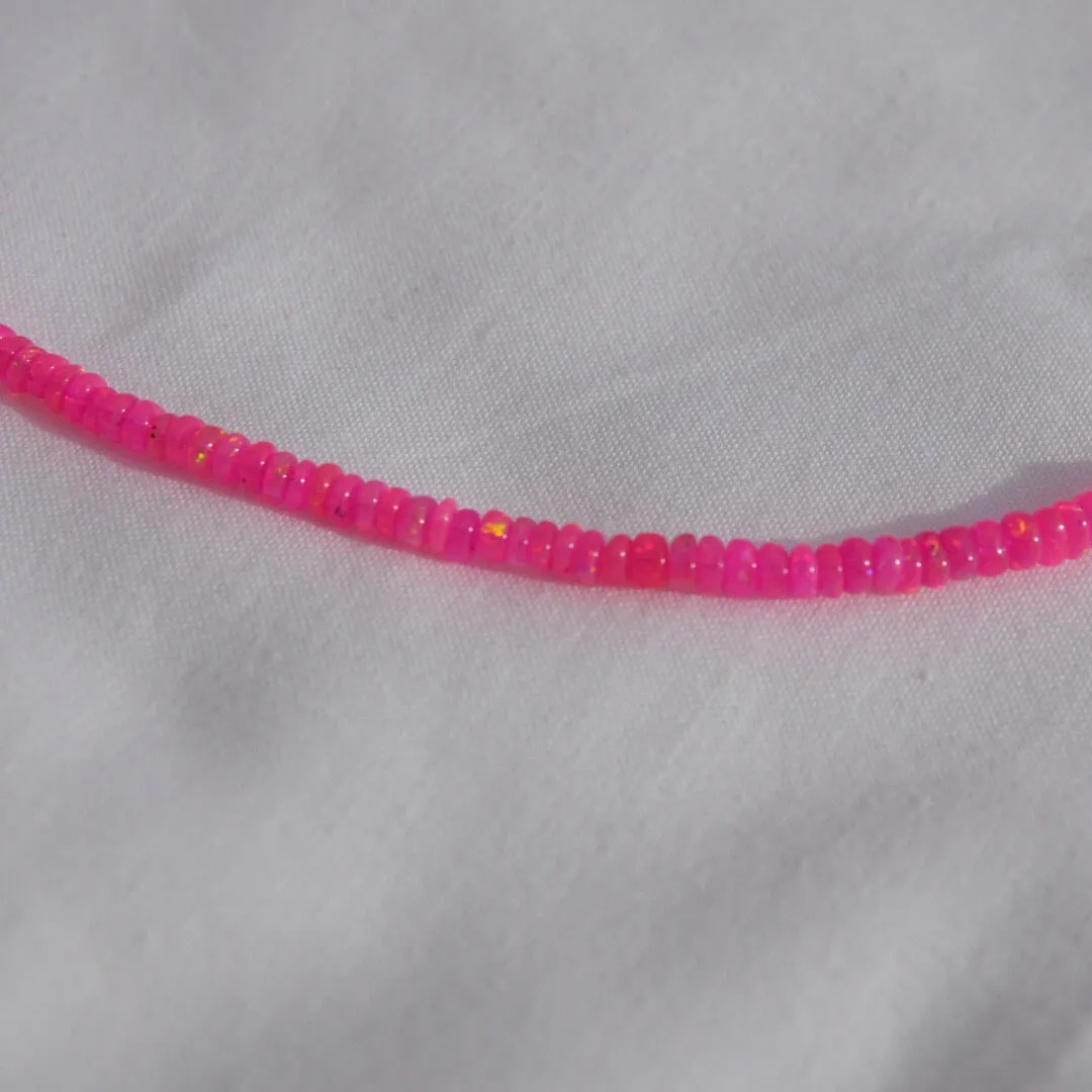 Full Neon Pink Opal Necklace