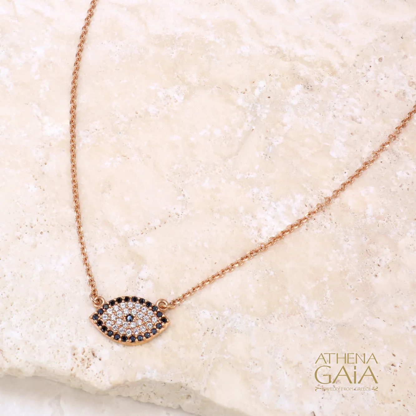 Full Pave Mati Evil Eye Necklace (In-Stock)