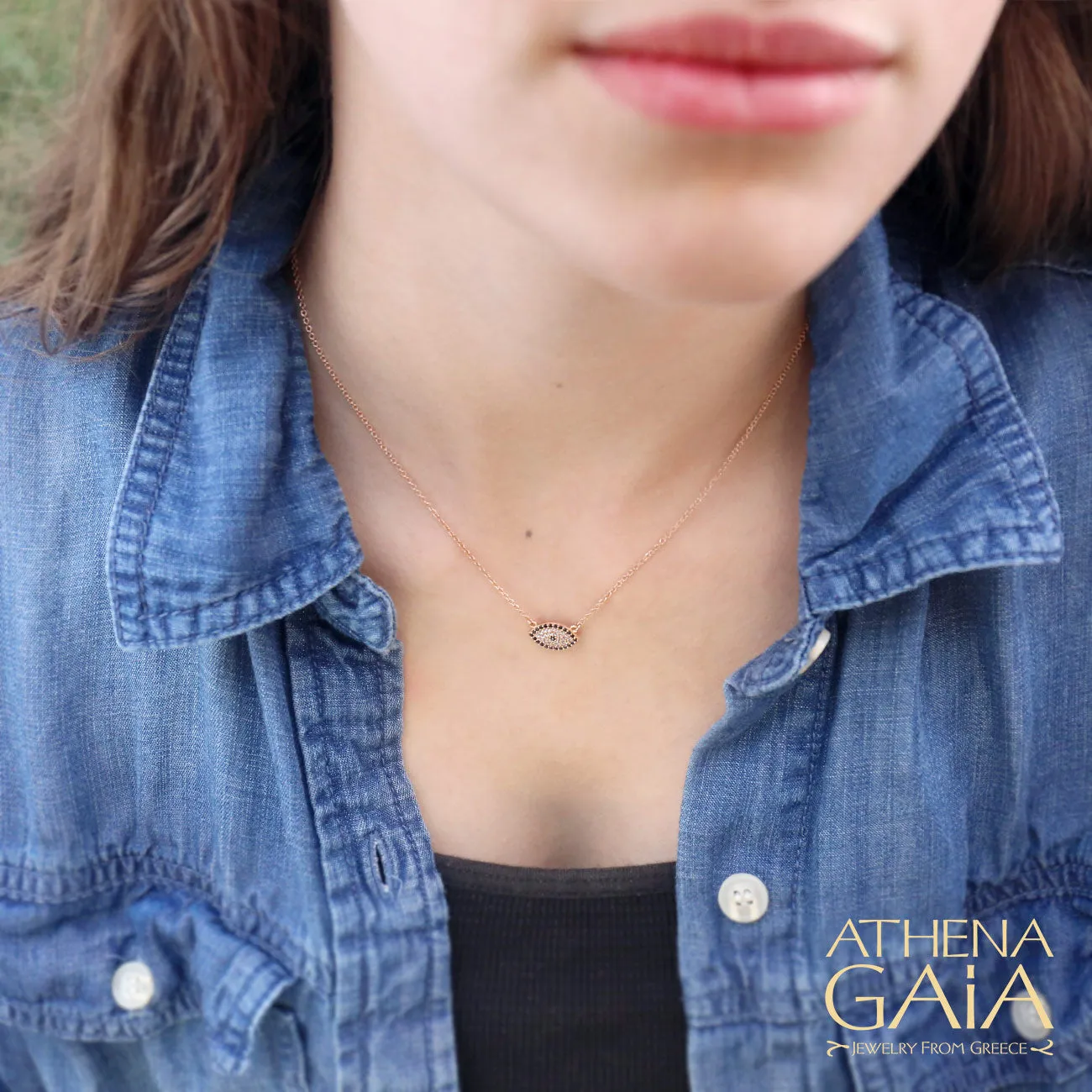 Full Pave Mati Evil Eye Necklace (In-Stock)