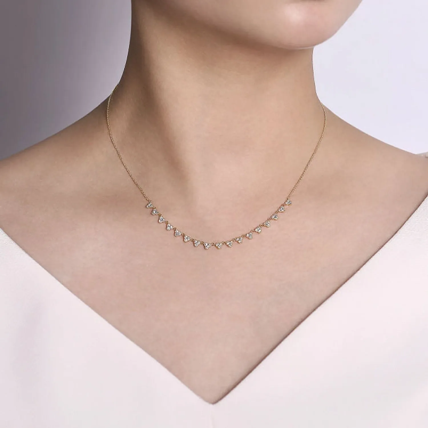 Gabriel & Co. Scalloped Diamond Choker Necklace