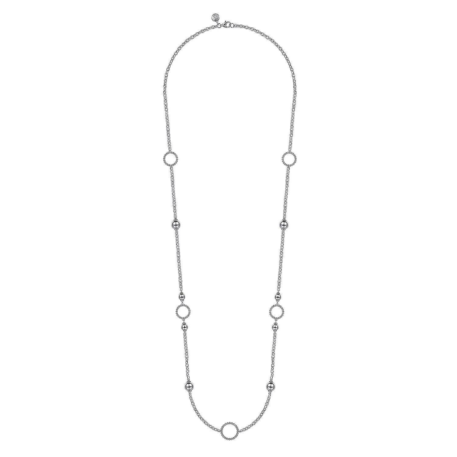 Gabriel Sterling Silver Round Beads Bujukan Necklace 32 Inch