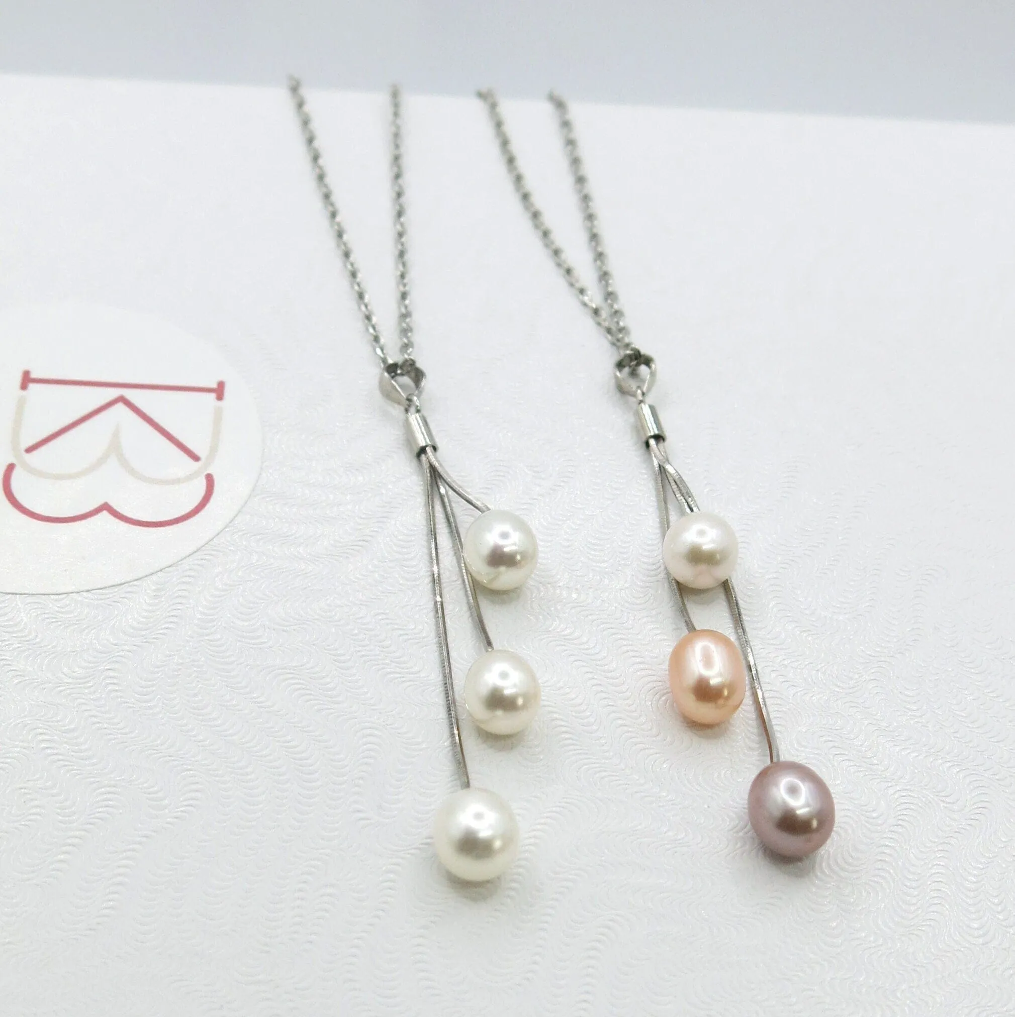Genuine Freshwater Pearl Y-Necklace, White Pink Purple Natural Pearl Earrings, Natural Pearl Bridal Jewelry