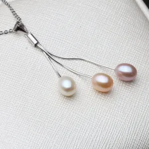 Genuine Freshwater Pearl Y-Necklace, White Pink Purple Natural Pearl Earrings, Natural Pearl Bridal Jewelry