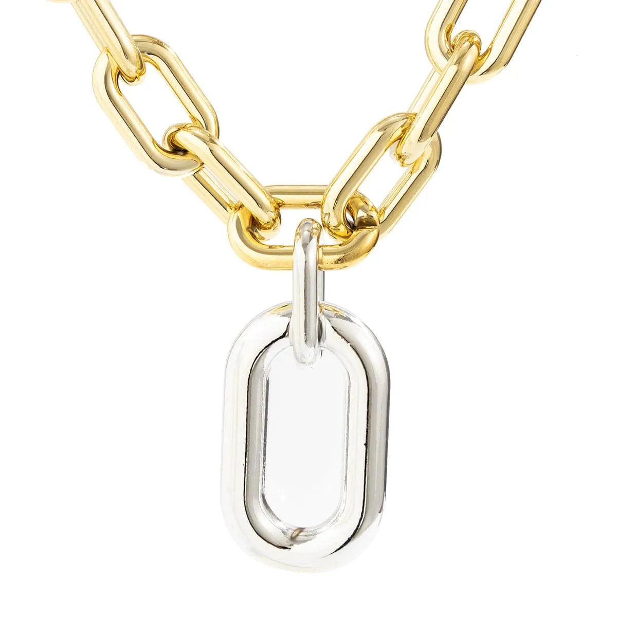 Geometric Gold Plated Zero Shaped Pendant Cable Chain Choker Necklace