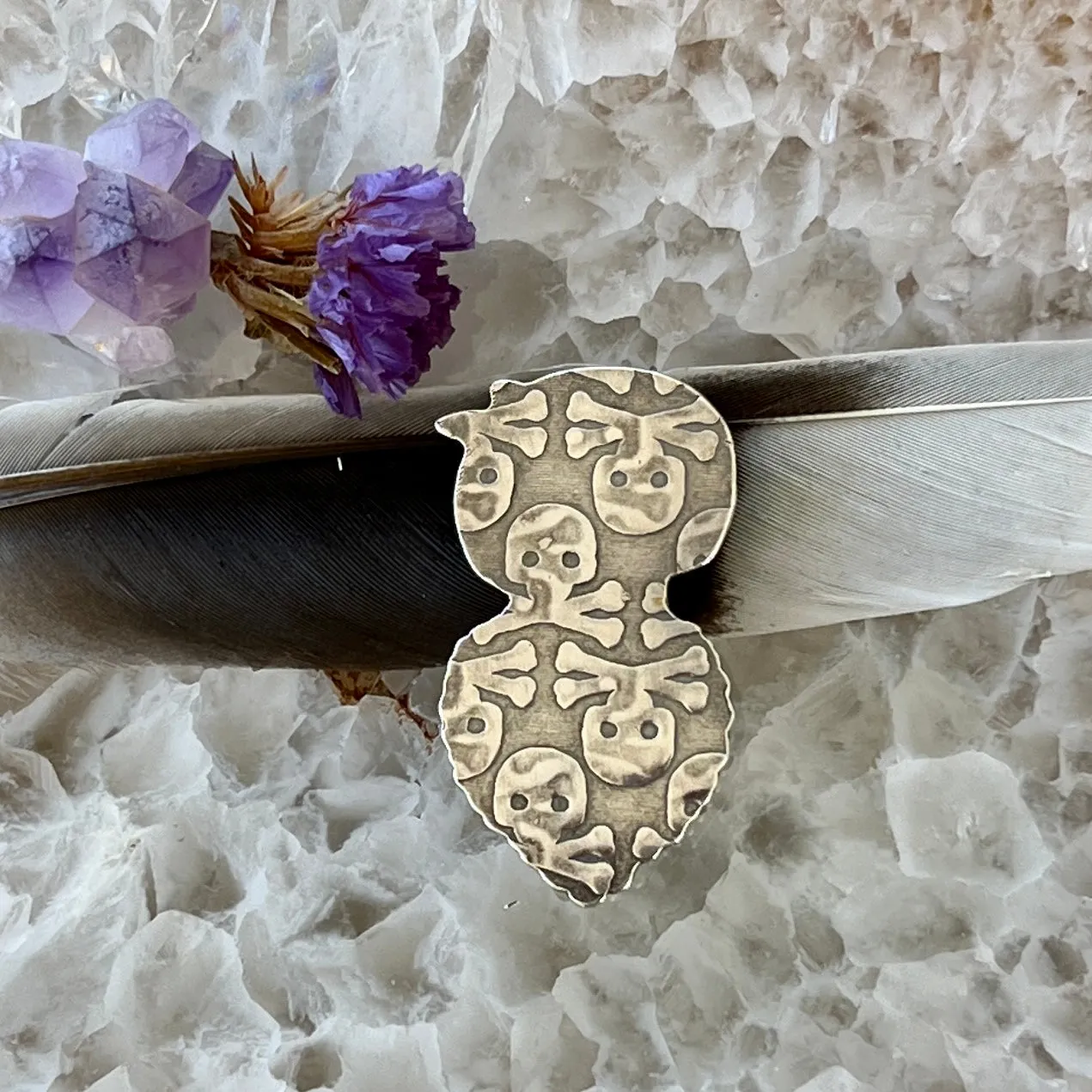 Ghouls night out - Skeleton and Rose vine eye Hand carved and cast pendant or ring