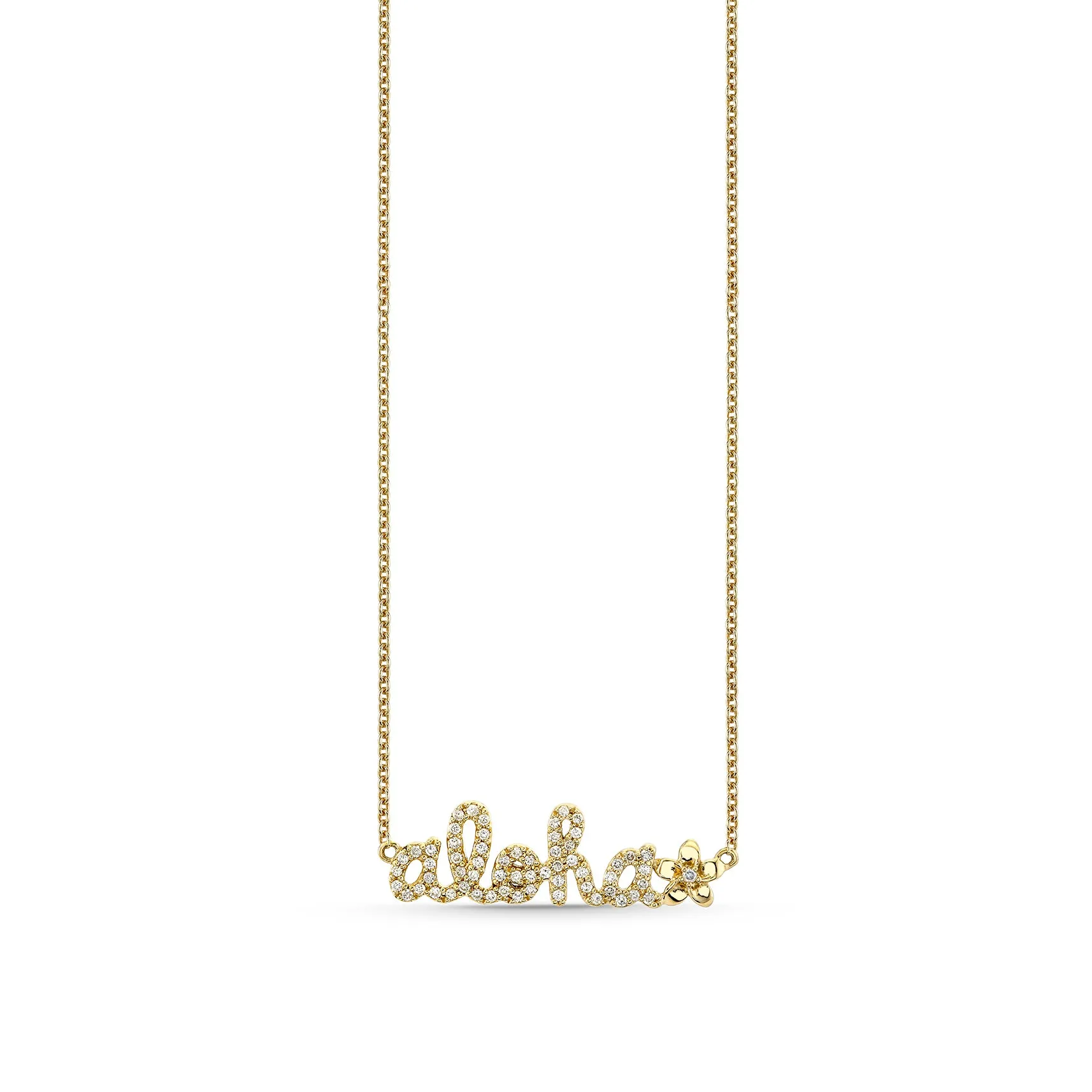 Gold & Diamond Aloha Plumeria Necklace