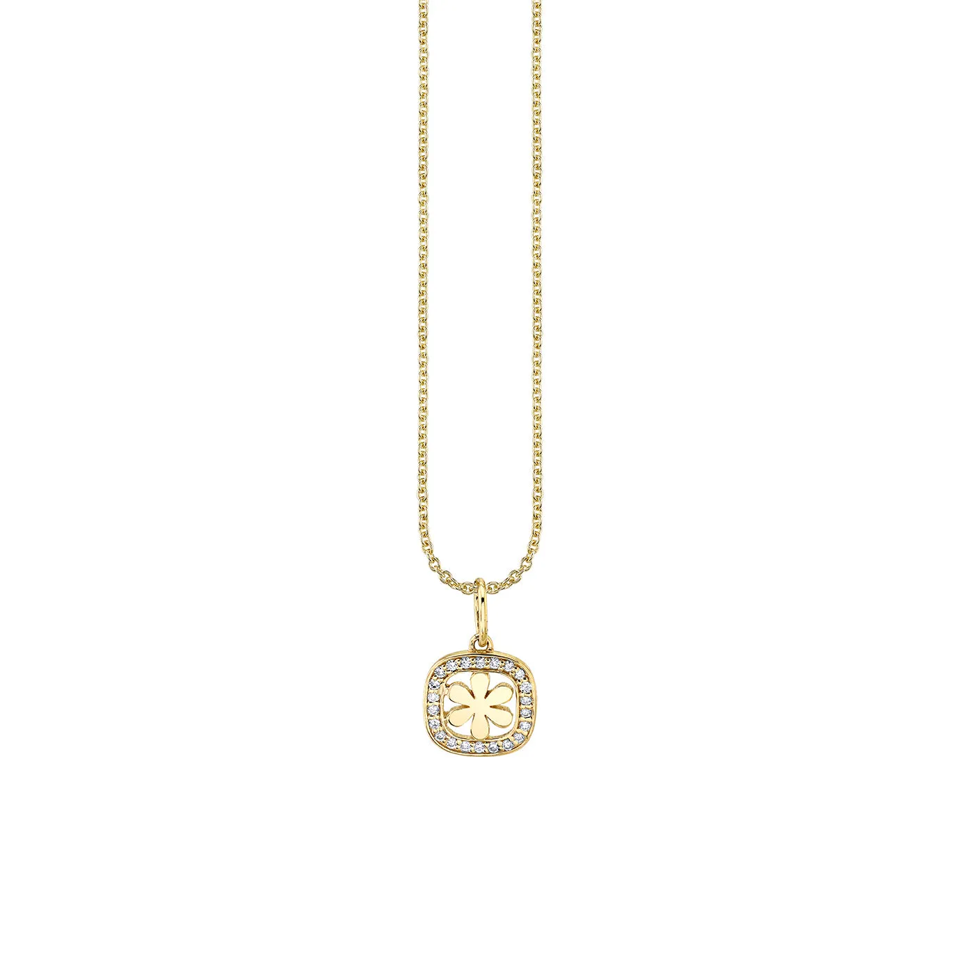 Gold & Diamond Daisy Open Icon Charm