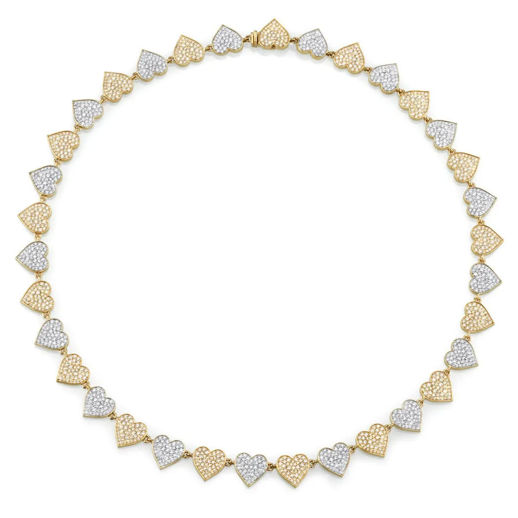 Gold & Diamond Heart Eternity Necklace