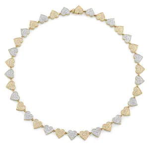 Gold & Diamond Heart Eternity Necklace