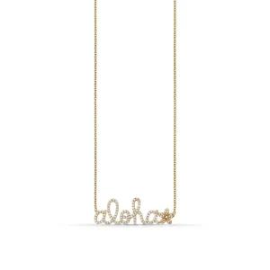 Gold & Diamond Large Aloha Plumeria Necklace
