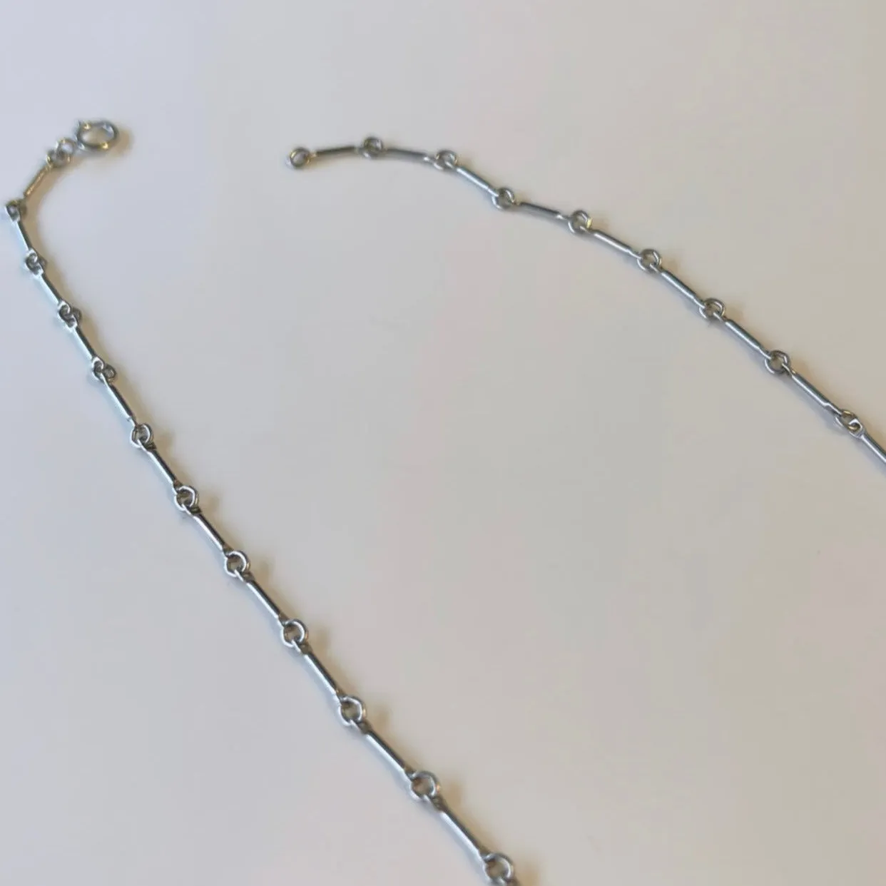Gold Bar Link Chain with Freshwater Pearls