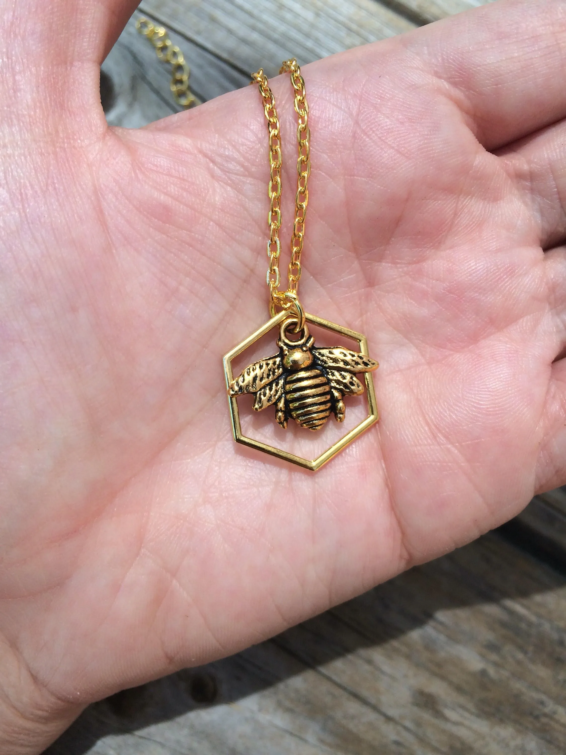 Gold Bee Necklace