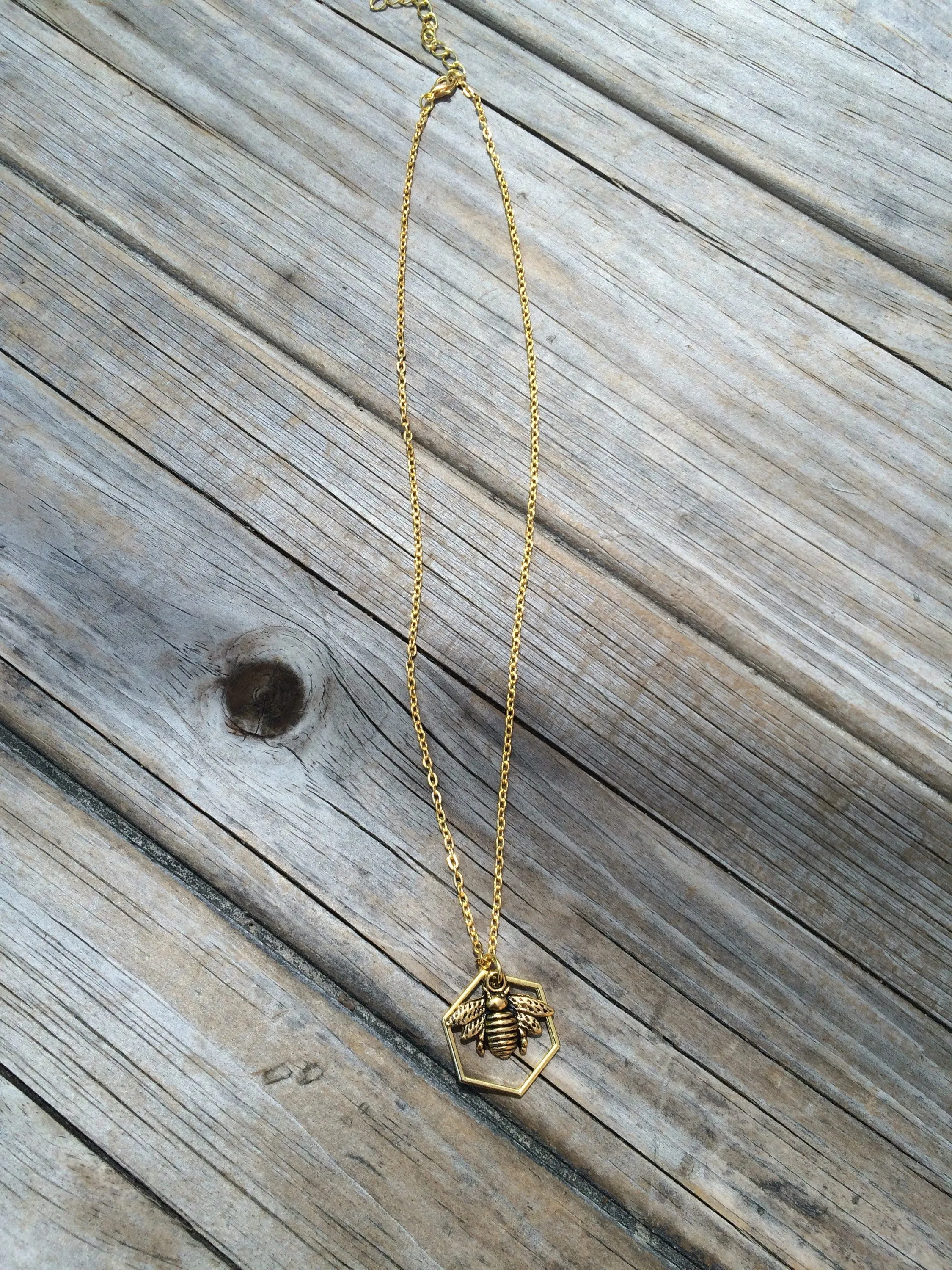 Gold Bee Necklace