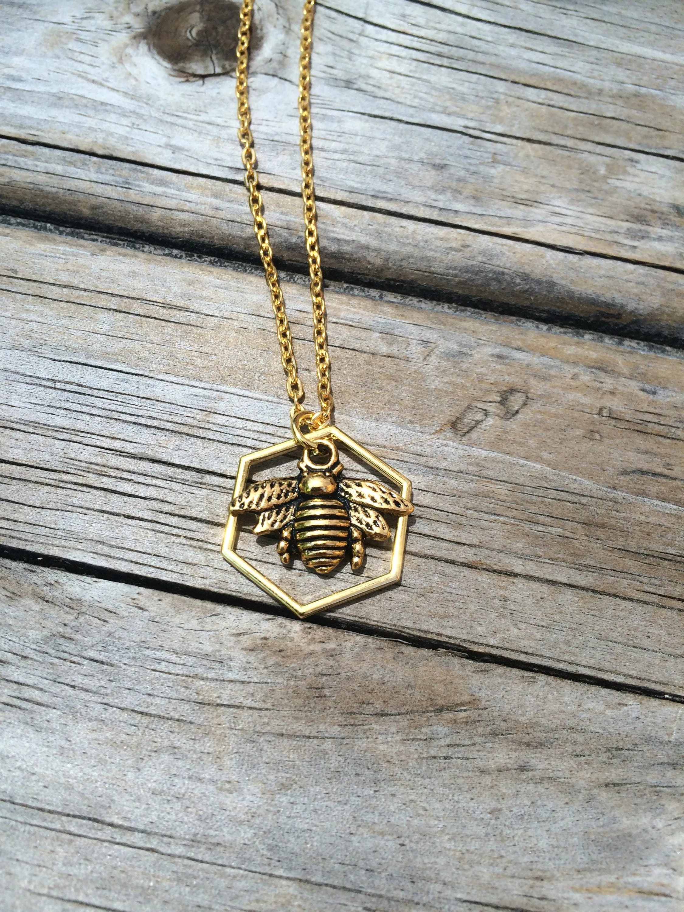 Gold Bee Necklace