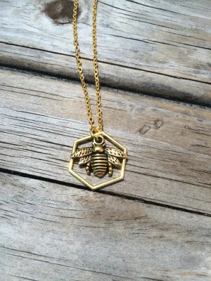 Gold Bee Necklace