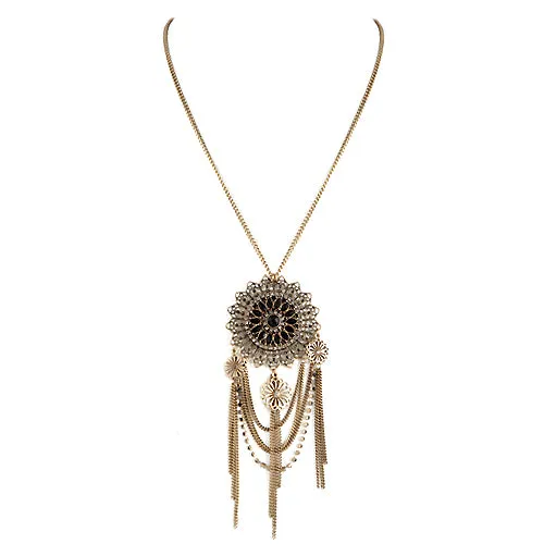 GOLD BLACK/OX NECKLACE  #SC30381_GLD-OX-BLK (ED2)