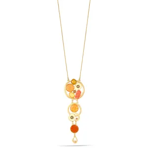 GOLD CORAL AND CREAM  NECKLACES #230PC1201 (IB22)