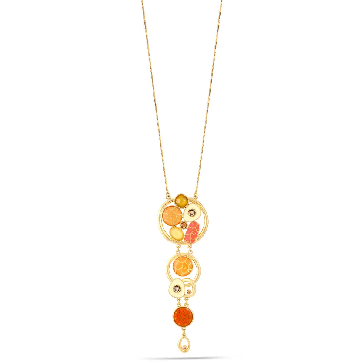 GOLD CORAL AND CREAM  NECKLACES #230PC1201 (IB22)