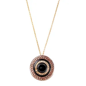 GOLD MULTI COLOR BLACK AND COPPER NECKLACE  #HN1114_GOLD (LC24/RF23)