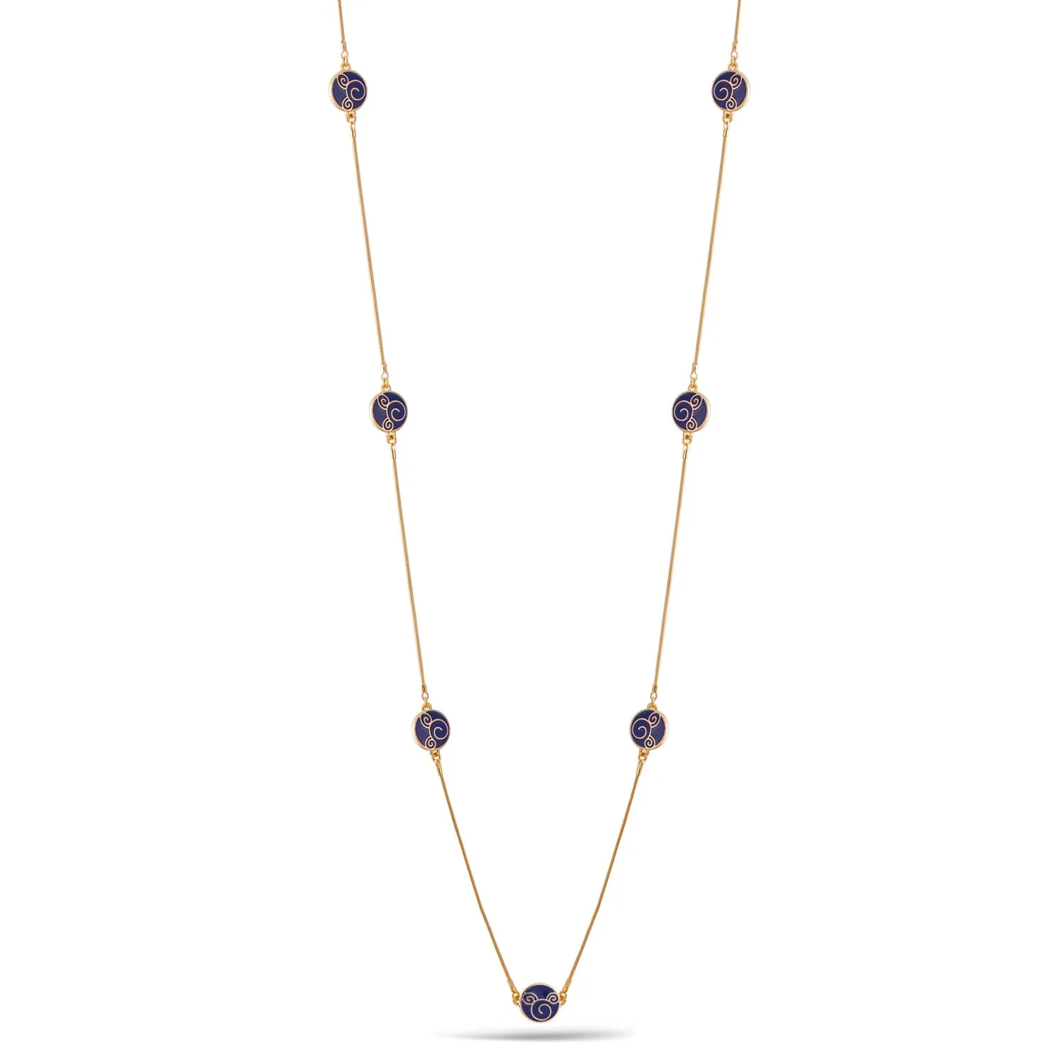 GOLD NAVY EPOXY NECKLACE #SQYKT-1196NAV (TF15)