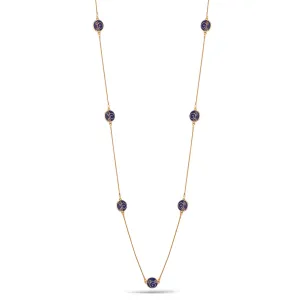 GOLD NAVY EPOXY NECKLACE #SQYKT-1196NAV (TF15)