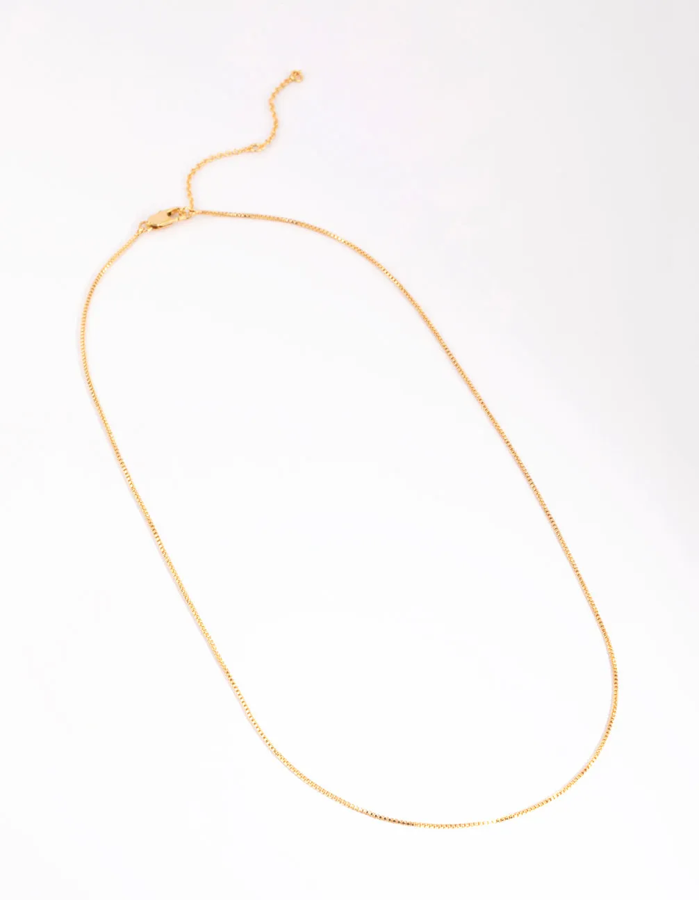 Gold Plated Medium Box Chain Necklace