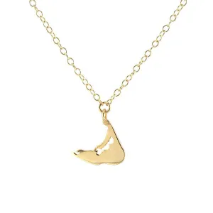 Gold Solid Nantucket Pendant Necklace