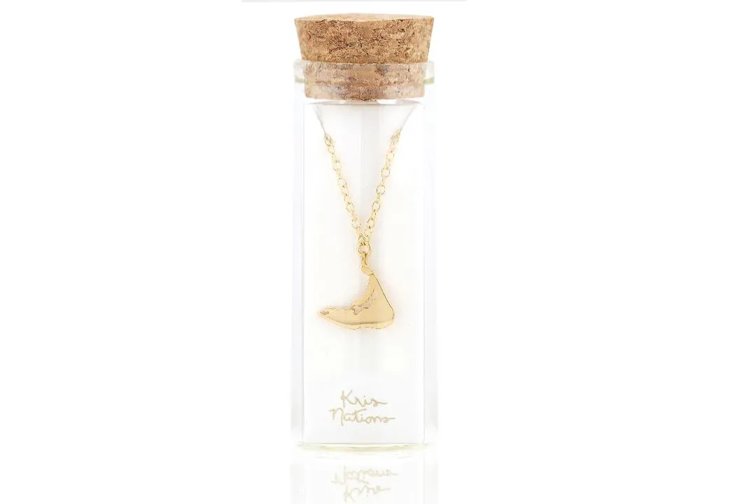 Gold Solid Nantucket Pendant Necklace