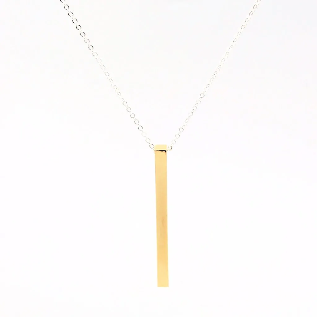 Gold Vertical Bar Necklace