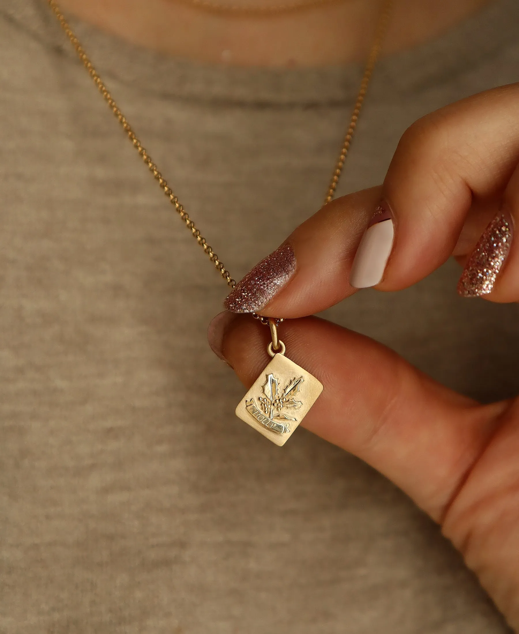 Golden Seed Packet Pendant- Birth Flower