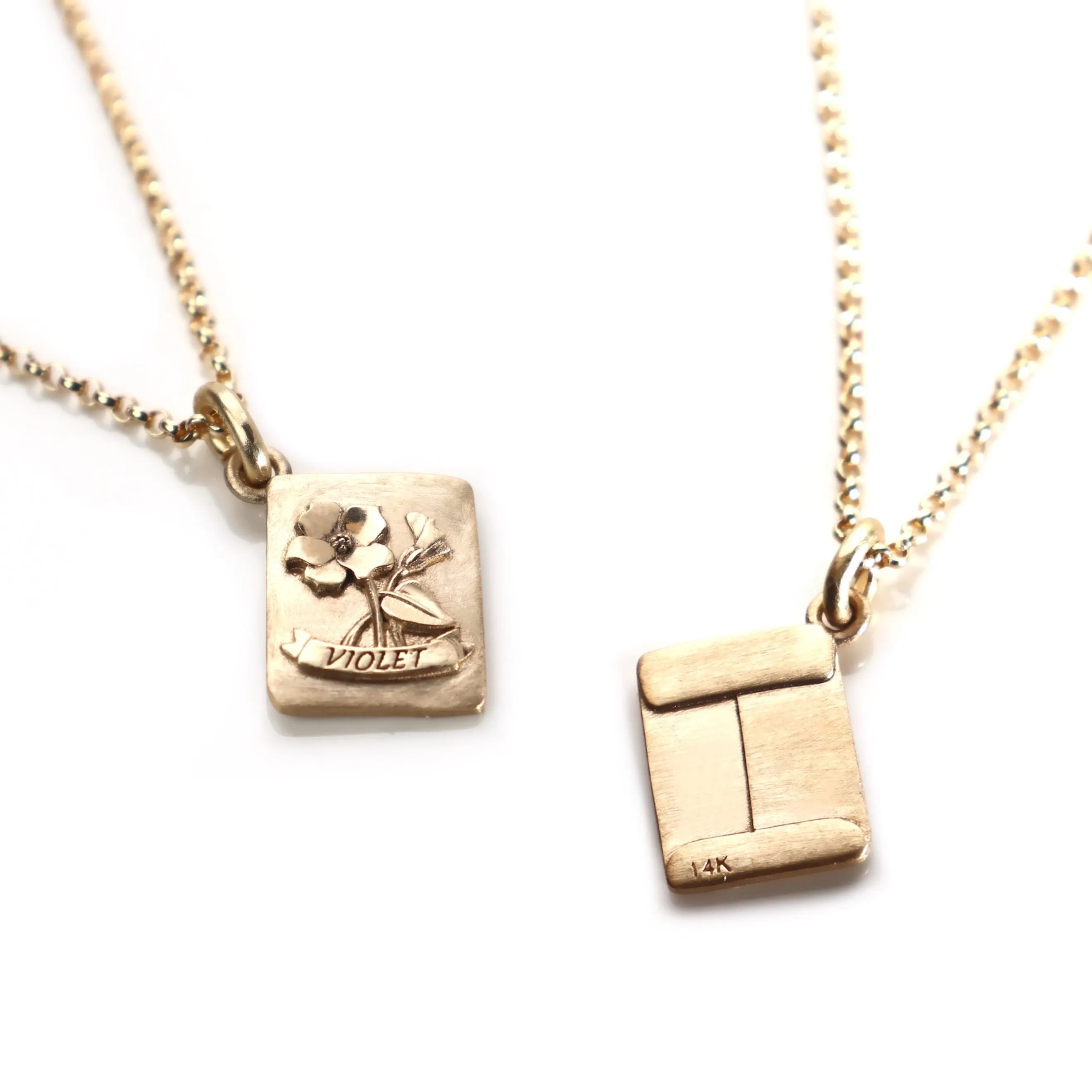 Golden Seed Packet Pendant- Birth Flower