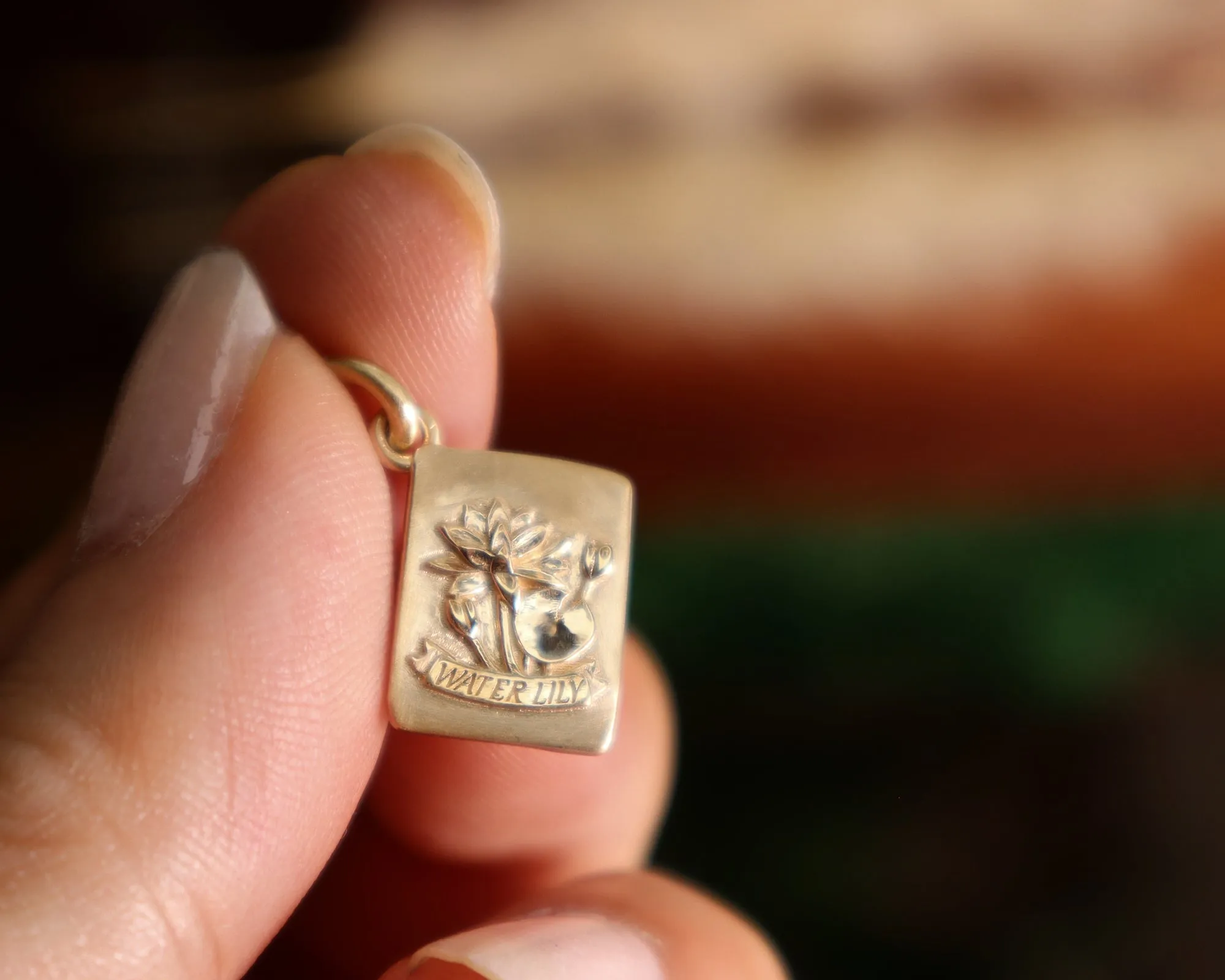 Golden Seed Packet Pendant- Birth Flower