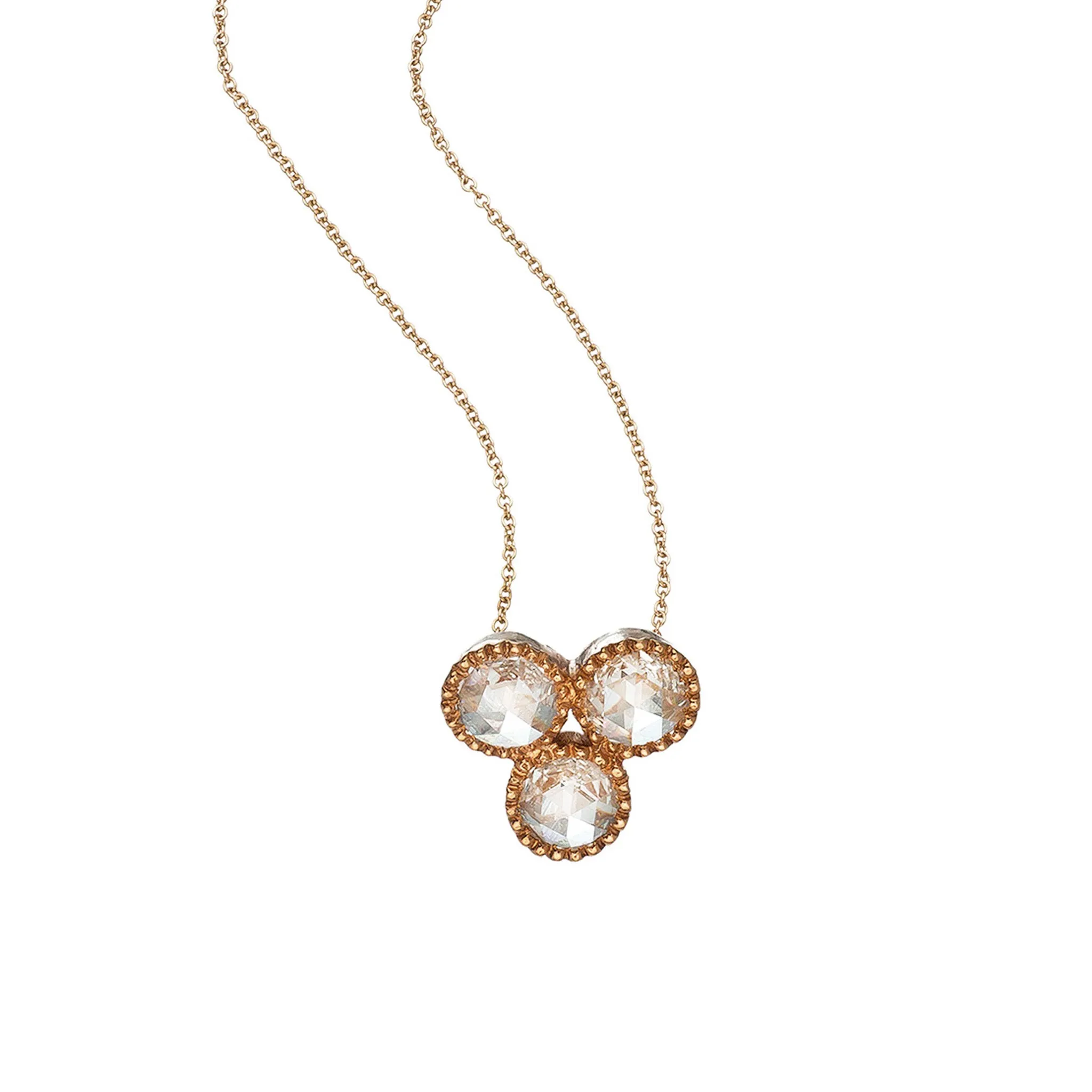 Grace White Diamond Trio Necklace